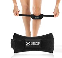 Copper Compression Patella Tendon Strap Knee Support Brace. Highest Copper Content. Patent Pending. The Only Copper Patellar Runners + Jumpers Knee Band. with Adjustable Straps. (2-Pack)