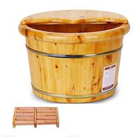 Foot Spa Wooden Tub,Foot-Soaking Barrel，Foot Soak Barrel，Thicken Wooden Tub，Wooden Foot Bath Barrel，Cypress Wood Foot Bucket，Foot Tub (Color : A)