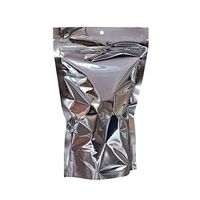 Silver Mylar Stand Up Pouch 6"x9.5"x3.5" , Pack of 100