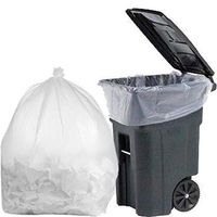 PlasticMill 64 Gallon Garbage Bags: Clear, 1.5 Mil, 50x60, 50 Bags.