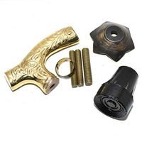 Eve.Store Vintage Solid Brass Handle Antique Style Victorian Wood Walking Stick Cane Gifts