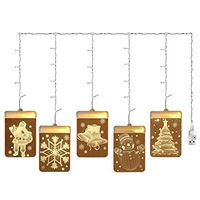 Christmas Lights Christmas Decoration,3D Star Shape LED Lights, Curtain Light Strings for Room Decoration,Warm White Light