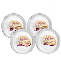 [80 Count] Embellish 7 Inch Appetizer Plates Crystal Clear Disposable Heavy Duty Plastic, Ideal For Wedding, Catering, Parties, Buffets, Events, Or Everyday Use, 4 Packs