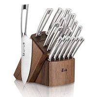 Cangshan TN1 Series 1021974 Swedish Sandvik 14C28N Steel Forged 17-Piece Knife Block Set, Walnut