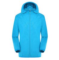 Amlaiworld Men Women Plus Size Tops Casual Jackets Windproof Ultra-Light Rainproof Windbreaker Top Sky Blue