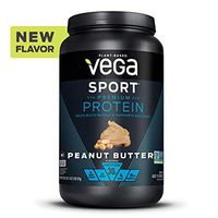 Vega Sport Premium Protein, Peanut Butter (19 Servings, 28.7 oz) - Plant Based Vegan Protein Powder, BCAAs, Amino Acid, Tart Cherry, Non Whey, Gluten Free, Non GMO