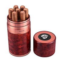 Humidors Cigar 7 Sticks Cigar Moisturizer Portable Humidifier Travel Cigar Sets Sealed Moisturizer with Hygrometer (Color : Red, Size : 17.52.89.4cm)