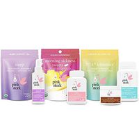 Pink Stork Premier Bundle: Pregnancy Bundle with 7 Products, Nausea Relief + Sleep Tea with Melatonin Aid + Prenatal Vitamins + Magnesium Mist - Better Than Epsom Salt + Labor & Delivery, Women-Owned