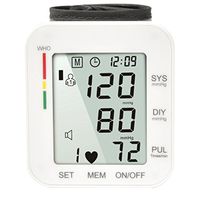 Blood Pressure Monitor Fully Automatic Digital Large LCD Screen Display Portable Case Wrist Blood Pressure Cuff Monitor with Two User Mode (99 Reading Memory) Household Blood Pressure Monitor- JZ-251