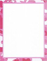 Pink Camouflage Stationery Printer Paper 26 Sheets