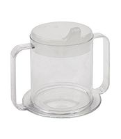 Independence 2-Handle Plastic Mug with 2 Style Lids, Lightweight Drinking Cup with Easy-to-Grasp Handles for Hot and Cold Beverages, Spill-Resistant Adult Sippy Cup (1-Pack)