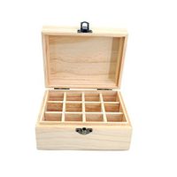 Sundlight Oil Wooden Box 12 Compartments Essential Oil Storage Box Organizer,14.8cm x 11.5cm x 7.8cm,set of 3
