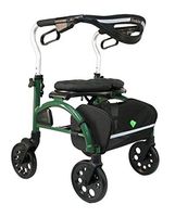 Evolution Xpresso Zero Lightweight Medical Walker Rollator with Seat, Large Wheels, Brakes, Backrest, Basket for Seniors Indoor Outdoor use (Laurel Green, Regular)