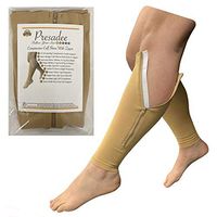 Presadee Calf Zipper 15-20 mmHg Compression Leg Circulation Fatigue Shin Sleeve (Beige, 4X-Large)