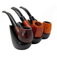 LXX Solid Wood Pipe Stand Display Holder Wooden Siamese Spoon Type Base Cigar Accessories Handmade Tabacco Products,for3SmokingPipes