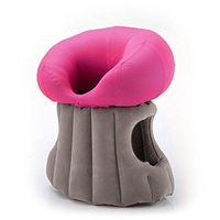 WAOBE U-Shaped Inflatable Pillow Long-Distance Aircraft Travel Pillow Neck Pillow Car with U-Shaped Bed Rest Pillow Pillow, Pink
