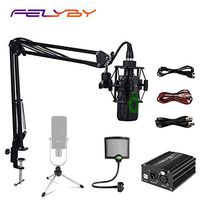 FELYBY Condenser Recording Microphone Cardioid Broadcast Microphone Microphone Kit for Youtube/Gaming Studio Recording Mic (BM1000)