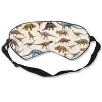 100% Silk Sleep Mask Eye Mask Dinosaur Print Soft Eyeshade Blindfold with Adjustable Strap for Sleeping Travel Work Naps Blocks Light