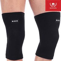 Mava Sports Knee Compression Sleeve Support for Men and Women - Perfect for Powerlifting, Weightlifting, Running, Gym Workout, Squats and Pain Relief - (All Black, XXX-Large)