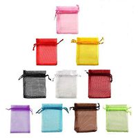 ECVILLA Kipoo 100pcs 4x6 inch Organza Bags - Sheer Drawstring Organza Jewelry Pouches Wedding Party Christmas Festival Favor Gift Bags (10 Color)