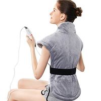 REVIX Extra Large Heating Pads for Back Neck and Shoulders Pain Relief Electric Heat Wrap for Neck with Auto Shut Off UL Listed Warmer Silver