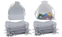 Sheer Organza Bags 60pcs Favor Gift Bag Drawstring Mesh Bags Business Packages (4x6, white)