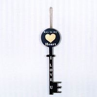 3" X 10" X .5" Wood Key (Love) White/Gold/Black – Model Number – 23055