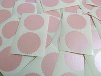 Minilabel 42mm Serrated Edge , Certificate Wafer Company Seal Labels , Stickers For Embossing , Awards & Rewards Pearlescent Pink