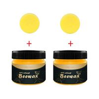 EnjoCho Wood Seasoning Wax Tin,3 oz Natural Beeswax Furniture Care Beeswax Home Cleaning Wax Solid Wood Maintenance Wood Seasoning Beewax (2PC Cleaning Wax + 2PC Sponge, Multicolor)