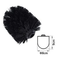 Black Replacement Toilet Brush Head Holder for Toilet Brush for Bathroom- Plastic Toilet Brush Replacement Head 8Cm- Kitchen Cleaning Brush Scrubber- Bathroom Accessories Set Cleaning (2)