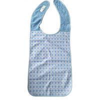 Efaster 1 Pack/ 2 Pack Adult Bib - Reusable Clothing Protector,Old Man Bib Mealtime Bib Clothing Protector for Eating,Waterproof,Crumb Catcher,Machine Washable (Blue X1)