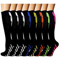 Copper Compression Socks For Men & Women -8 Pairs- Best for Running, Athletic, Medical, Pregnancy and Travel