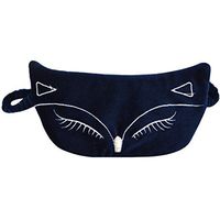 Sun Kea Cute Eye Mask Fox Sleeping Eye Cover for Shift Work Nap Blindfold for Boys Girls Women (Navy Blue)