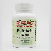 Holly Hill Health Foods, Folic Acid, 100 Tablets