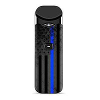 IT'S A SKIN Decal Vinyl Wrap for Smok Nord Pod System Vape Sticker Sleeve/Thin Blue line American Flag Distressed