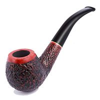 Nostalgic Solid Wood Pipe, Portable Heather Wood Tobacco Bucket Old-Fashioned Dry Smoke Filter Pipe Smoking (Color : B)