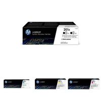 HP 201X Black, Cyan, Magenta, Yellow High Yield Toner Cartridge (CF400XD, CF401X, CF402X, CF403X) 5 Cartridge Bundle