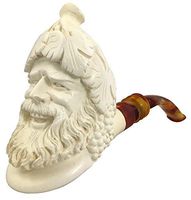 Large Laughing Bacchus White Turkish Meerschaum Smoking Pipe