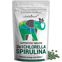 2 in 1 Chlorella & Spirulina Tablets. Premium Grade. Broken Cell Wall. 100% Pure. Natural Energy & Powerful Detox (6.34oz)