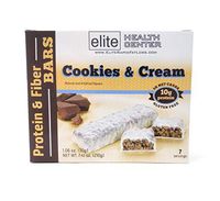 Elite Health Center, Cookies & Cream Protein Bar, HCG Friendly, Low Sugar, Gluten Free, 1.06 Ounce (Pack of 7)
