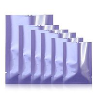 100Pcs Open Top Aluminum Foil Bag For Cosmetic Mask Soap Samples Pack Heat Seal Mylar Foil Vacuum Pouch Food Grade Storage Bag Accessories Packaging Bags (Shiny Purple, 5x8cm (1.97"x3.15"))