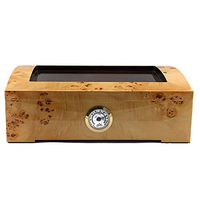 Zyyqt Cedar Cigar Box, Imported Cedar Wood Glass Top with Humidifier Hygrometer Constant Temperature and Humidity Cigar Box Seal Thickening Collection Travel