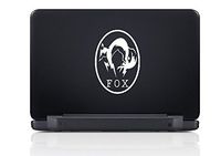 METAL GEAR SOLID VIDEO GAME OVAL FOX LOGO VINYL STICKERS SYMBOL 5.5" DECORATIVE DIE CUT DECAL FOR CARS TABLETS LAPTOPS SKATEBOARD - WHITE