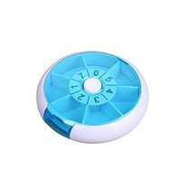 LazyMe Weekly Pill Case Box Pocket Cute 7 Compartments Medicine Organizer (Blue)