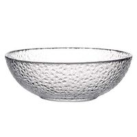Home big wrist Transparent Crystal Glass Salad Bowl European Round Frosted Bowl Home Retro Tableware 6.7in 9.5in Gift Decorative hotel retro soup bowl (Color : Transparent, Size : 17175.6CM)