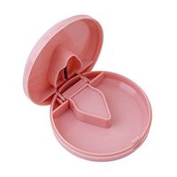 LALANG Portable Pill Cutter Case Pill Splitter Divided Storage Case Medicine Cut Compartment Box Holder Travel Pill Box Organizer (Pink)