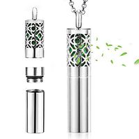 Gleamart Essential Oil Diffuser Necklace Aromatherapy Stainless Steel Bottle Pendant Jewelry Gift for Women Men Bottle