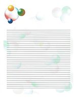 Kid’s Camp Abstract Art Lined Stationery Paper 26 Sheets