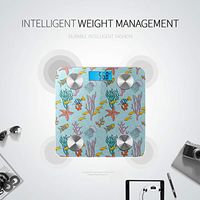 LYAOE Bluetooth Body Fat Scale Marine Life Underwater Pattern Smart Wireless Scale with LCD Display Measuring Body Weight Bmi and Health Digital Scale