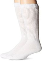Top Flite Men's Diabetic Non-Binding Mid-Calf Socks 2 Pack, White, Large